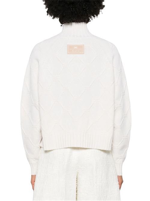 Pullover panna in lana e cashmere Elisabetta Franchi | MK55T57E2DZ9